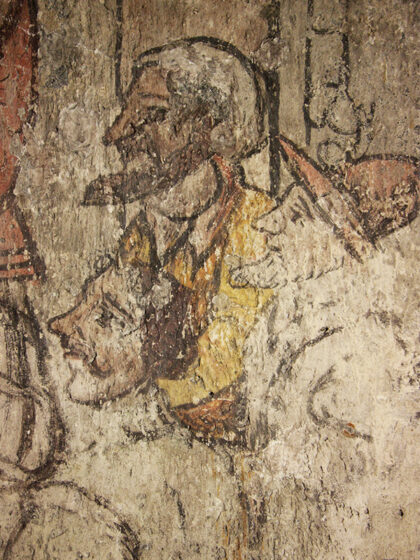Kalkmalerier fa 1500-tallet i Mariakirken i Bergen.