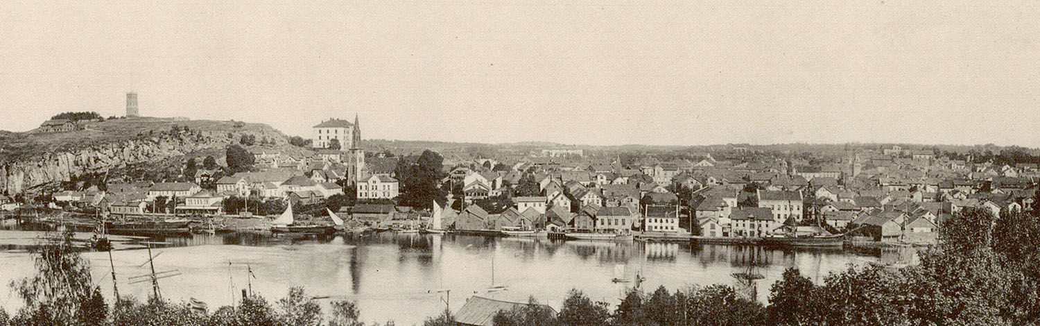 Panorama av Tønsberg fra Riksantikvarens samlinger.