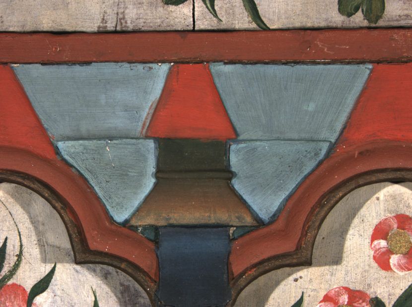 Bildet av panelet med farger slik det ble overmalt på 1700-tallet.