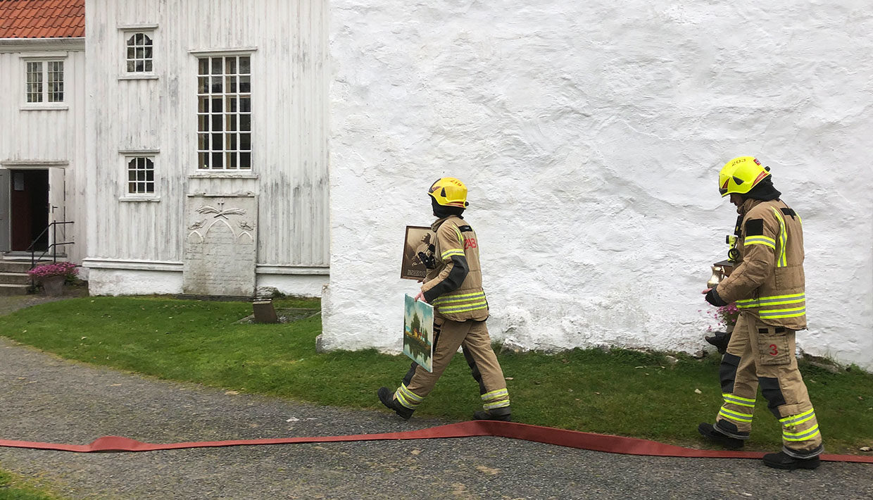 Brannøvelse i Tromøy kirke september 2019
